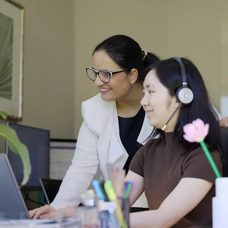 Support team helping a customer with BinManager’s skip bin scheduling and tracking software.